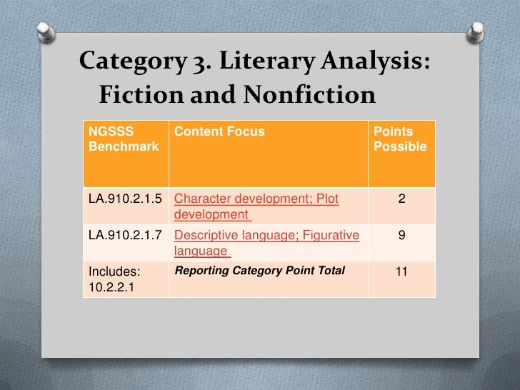 What is literary analysis on fcat