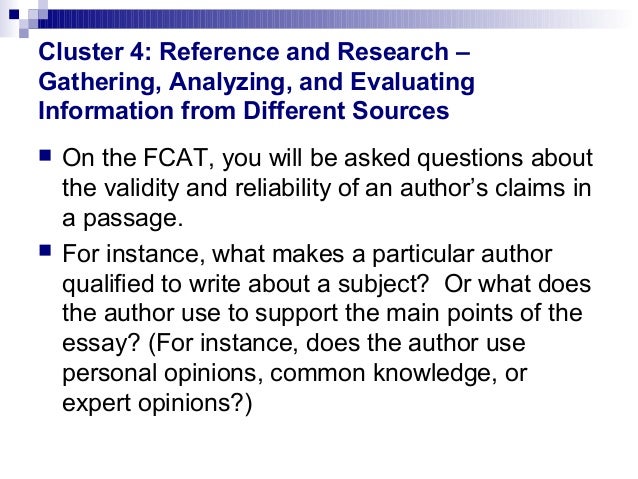 fcat validity and reliability questions