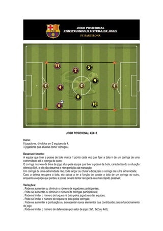 FC Barcelona - Exercícios para a Construção do Sistema de Jogo Slide 8