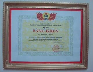 PetroVietnam Award of Appreciation