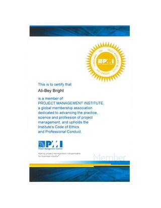 PMI member certificate