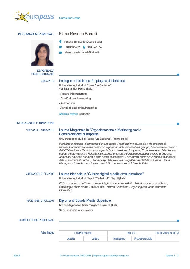 cv europass 20160205 borrelli it 1 europass cv template