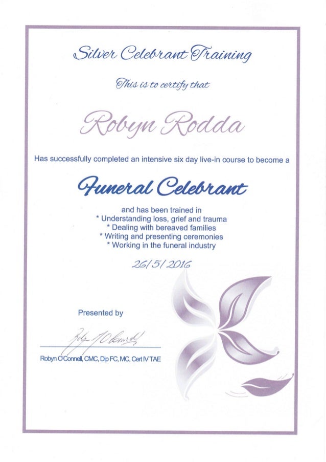 Funeral Certificate Of Attendance Letter Funeral Certificate Of Attendance Letter