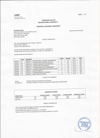 Official Translation - Certificate of Qualifications for MA