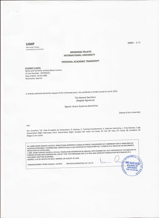 Official Translation - Certificate of Qualifications for MA