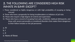 High Risk Inmate Picture Example Finalcoaching correctional administration 200.ppt