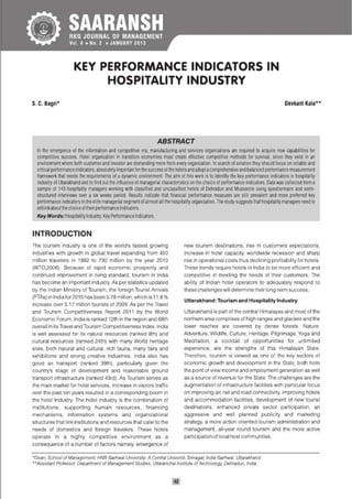 Key performance indicators in Hospitality Industry