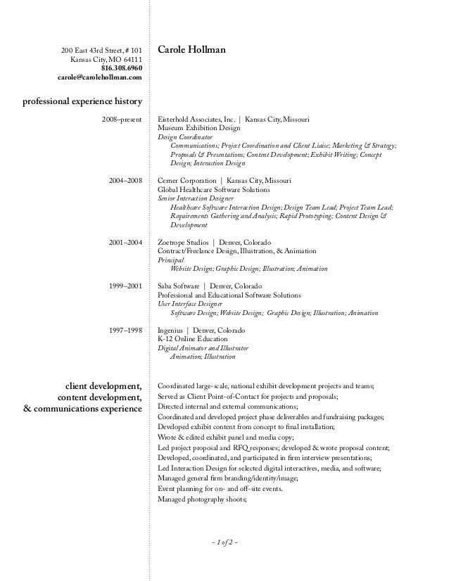 user interface designer resume