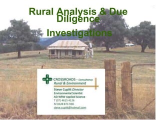 Rural Analysis & Due
Diligence
Investigations
 