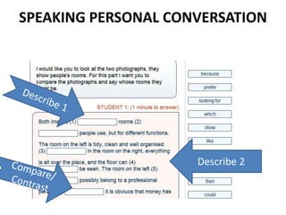 SPEAKING PERSONAL CONVERSATION
Describe 2
 