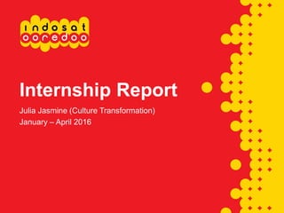 Internship Report
Julia Jasmine (Culture Transformation)
January – April 2016
 