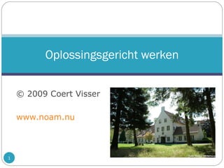 © 2009 Coert Visser  www.noam.nu Oplossingsgericht werken 