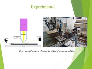 Experiment-1
Experimental setup to observe the effect of gases on welding
 