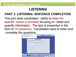 Fce Test Overview Fce Exam Overview | PPT