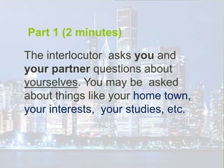 FCE Speaking Part I | PPTX