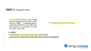 > notes
- contradiction of previous idea then elaborated
- words in the same lexical set (*this time it wasn’t as helpful)

 
