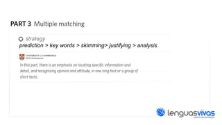 strategy
prediction > key words > skimming> justifying > analysis

 