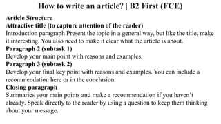 FCE writing tips for anyone who are struggling | PPTX | Environmental ...