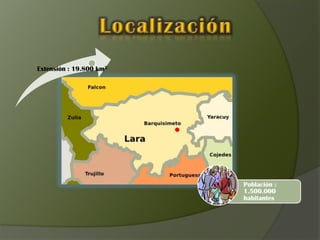 Extensión : 19.800 km2




                         Población :
                         1.500.000
                         habitantes
 