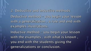 TEACHING APPROACHES &