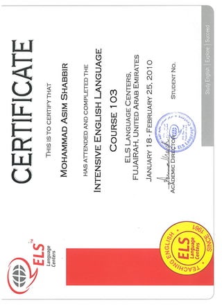 ELS_103 Certificate