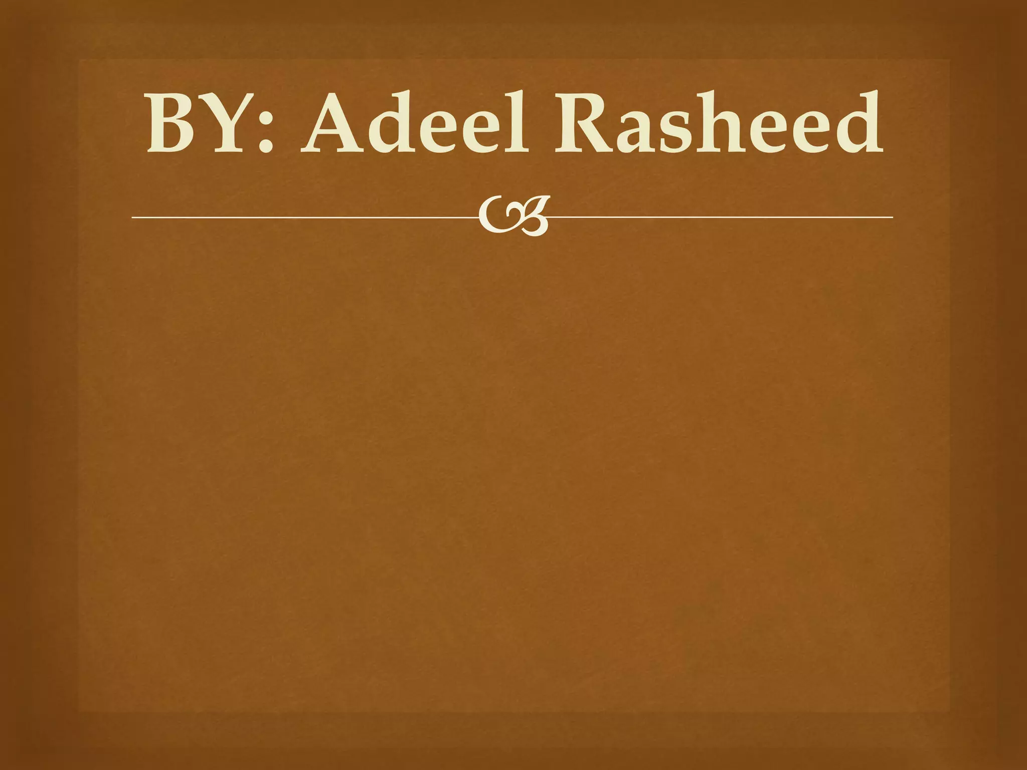 
BY: Adeel Rasheed