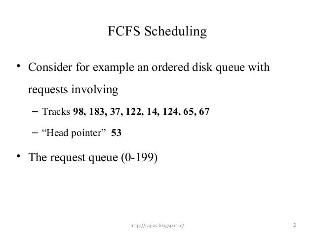 Fcfs scheduling