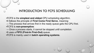 PRESENTATION ON THE TOPIC FCFS Scheduling | PDF