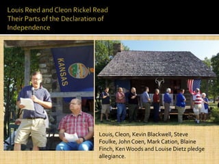 Louis, Cleon, Kevin Blackwell, Steve
Foulke, John Coen, Mark Cation, Blaine
Finch, Ken Woods and Louise Dietz pledge
allegiance.