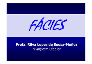 FÁCIES
Profa. Rilva Lopes de Sousa-Muñoz
                       Sousa-
          rilva@ccm.ufpb.br
 