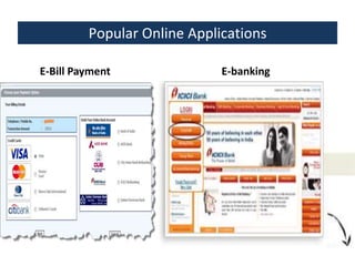 Popular Online Applications
E-Bill Payment

E-banking

 