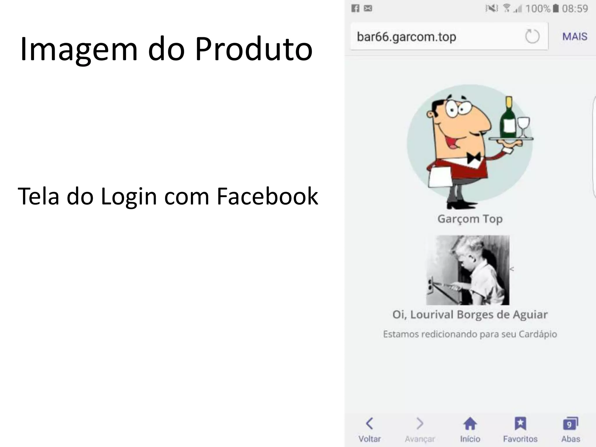 Imagem do Produto
Tela do Login com Facebook
 