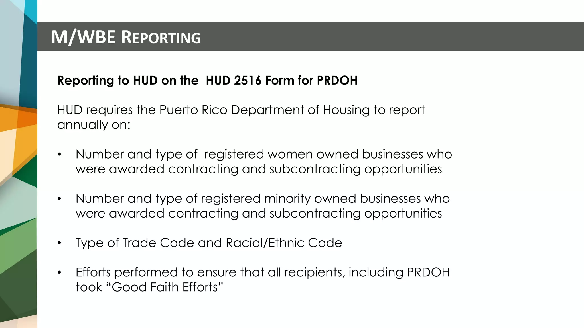 Fcls training 301_section 3_mwbe_quarterly reporting_2021_2022 | PDF