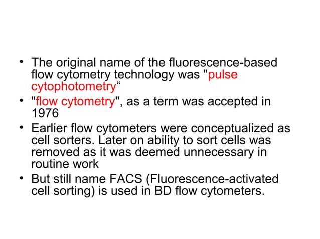 Flow Cytometry - basics, principles and applications | PPT | Blood ...