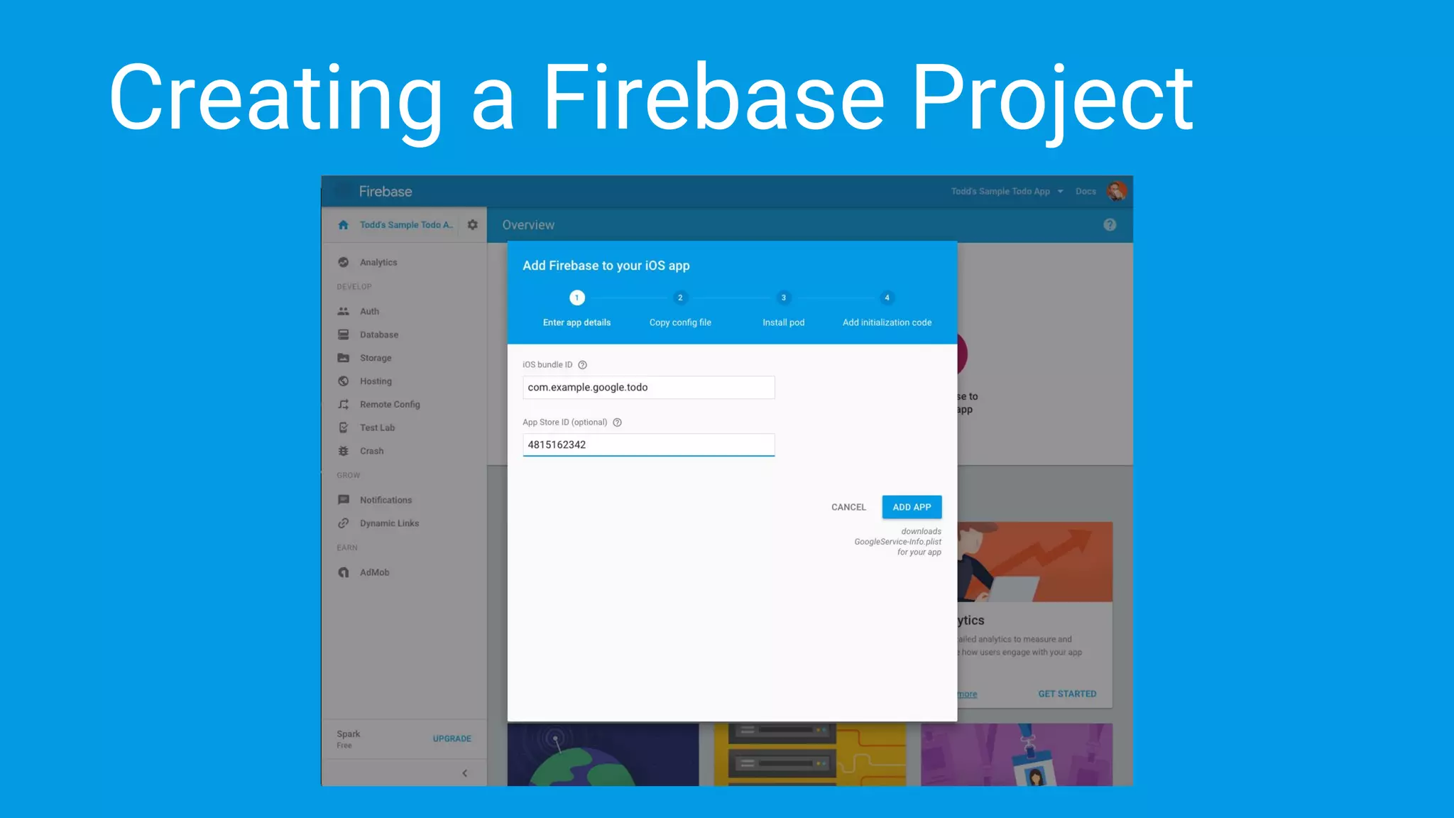 Creating a Firebase Project
 