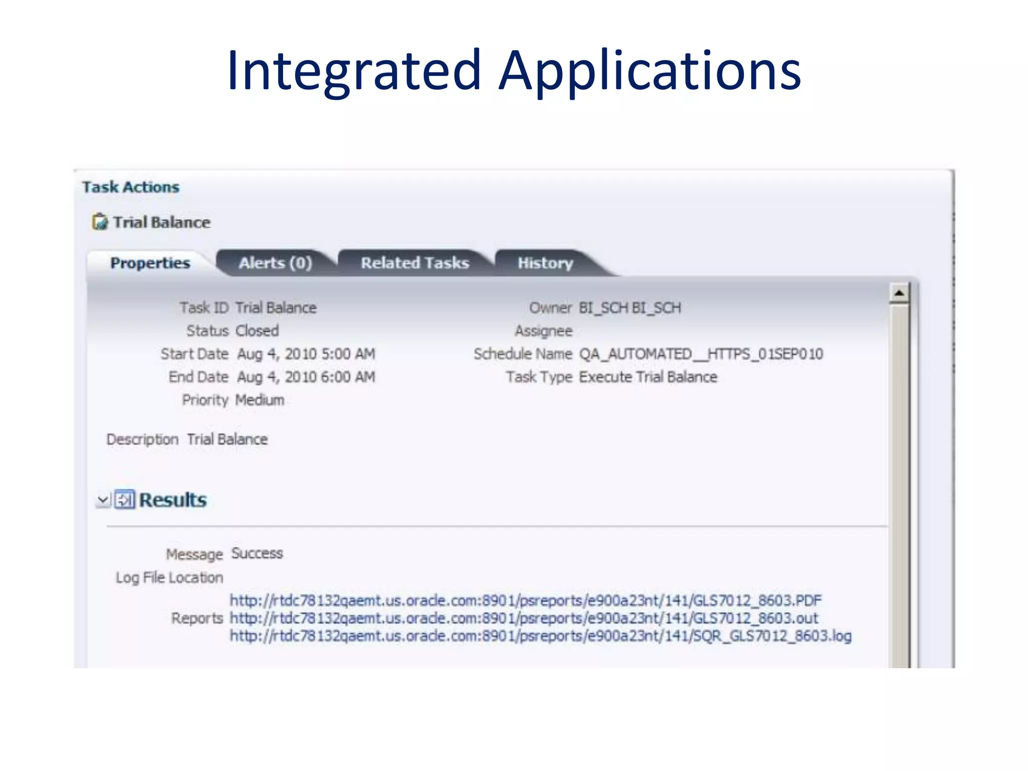 Integrated Applications
 