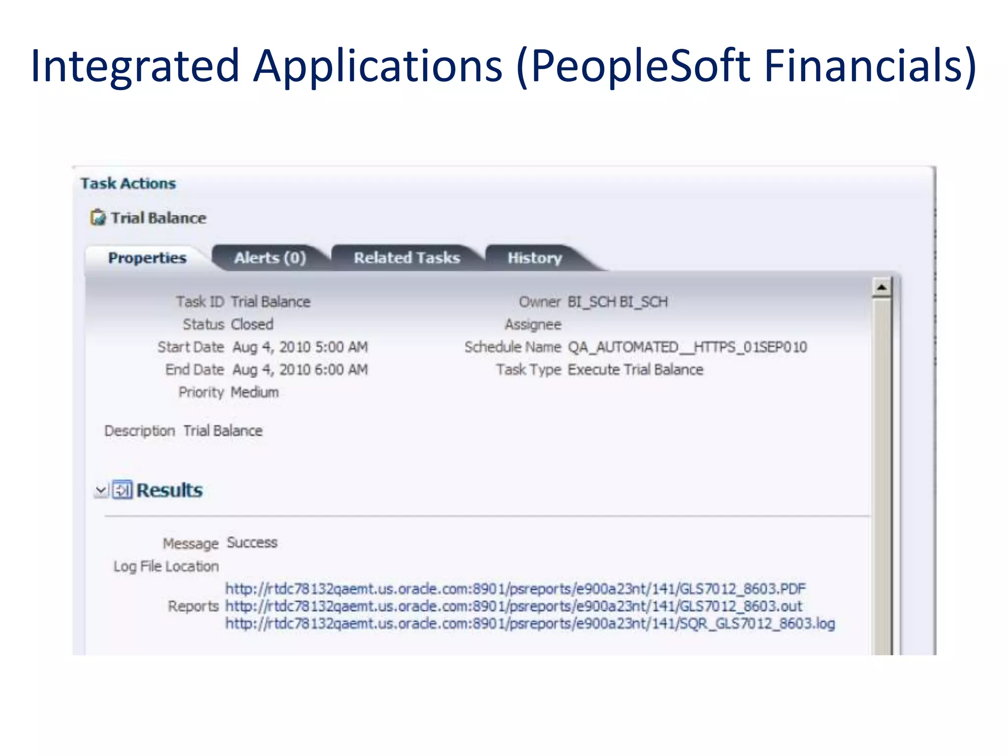 Integrated Applications (PeopleSoft Financials)
 