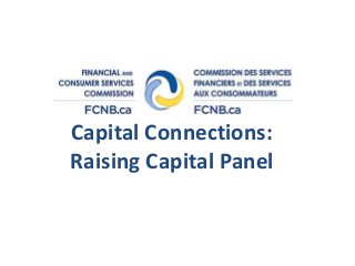 Capital Connections: 
Raising Capital Panel 
 