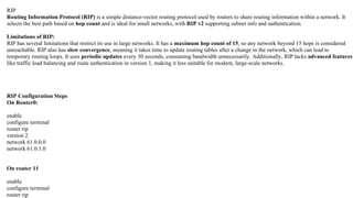 networking OSPF and RIP concept explained in presentation for ...