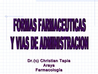 Dr.(c) Christian TapiaDr.(c) Christian Tapia
ArayaAraya
FarmacologíaFarmacología
 