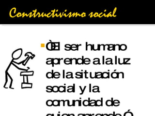 “ El ser humano aprende a la luz de la situación social y la comunidad de quien aprende.” Lev Vygotsky  