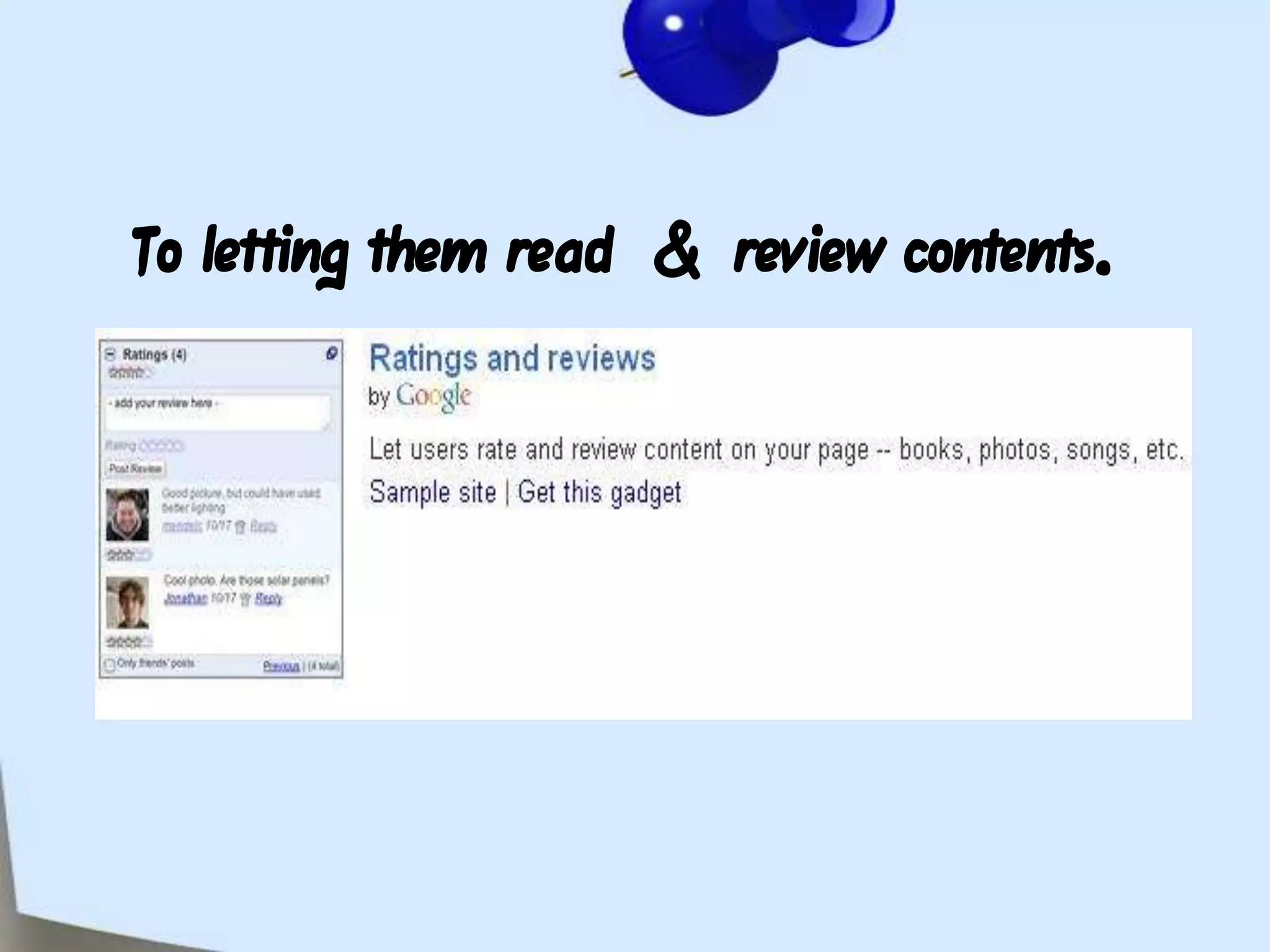 To letting them read  & review contents.&