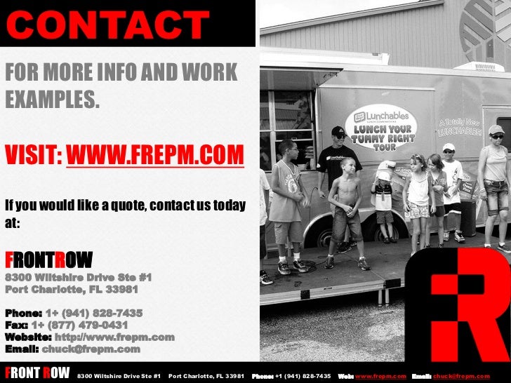 Front Row The National Promotional Event Talent Agency