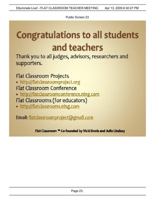 Flat Classroom Project 2009-1 Awards