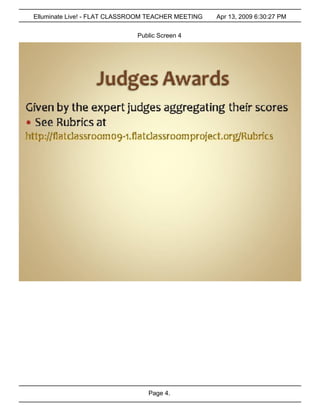 Flat Classroom Project 2009-1 Awards
