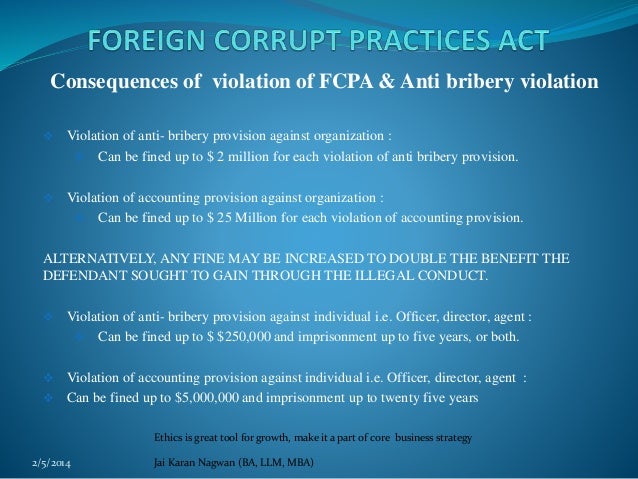 The Foreign Corrupt Practices Act