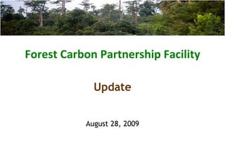Forest Carbon Partnership Facility August 28, 2009 Update 