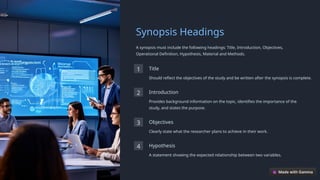 FCPS - Synopsis Writing - Key Strategies | PPT