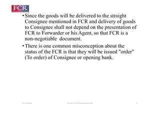 FCR-The use of FCR in Intl Trade (ENG) danny diep to | PDF