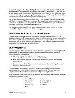 Achieving First Call Resolution